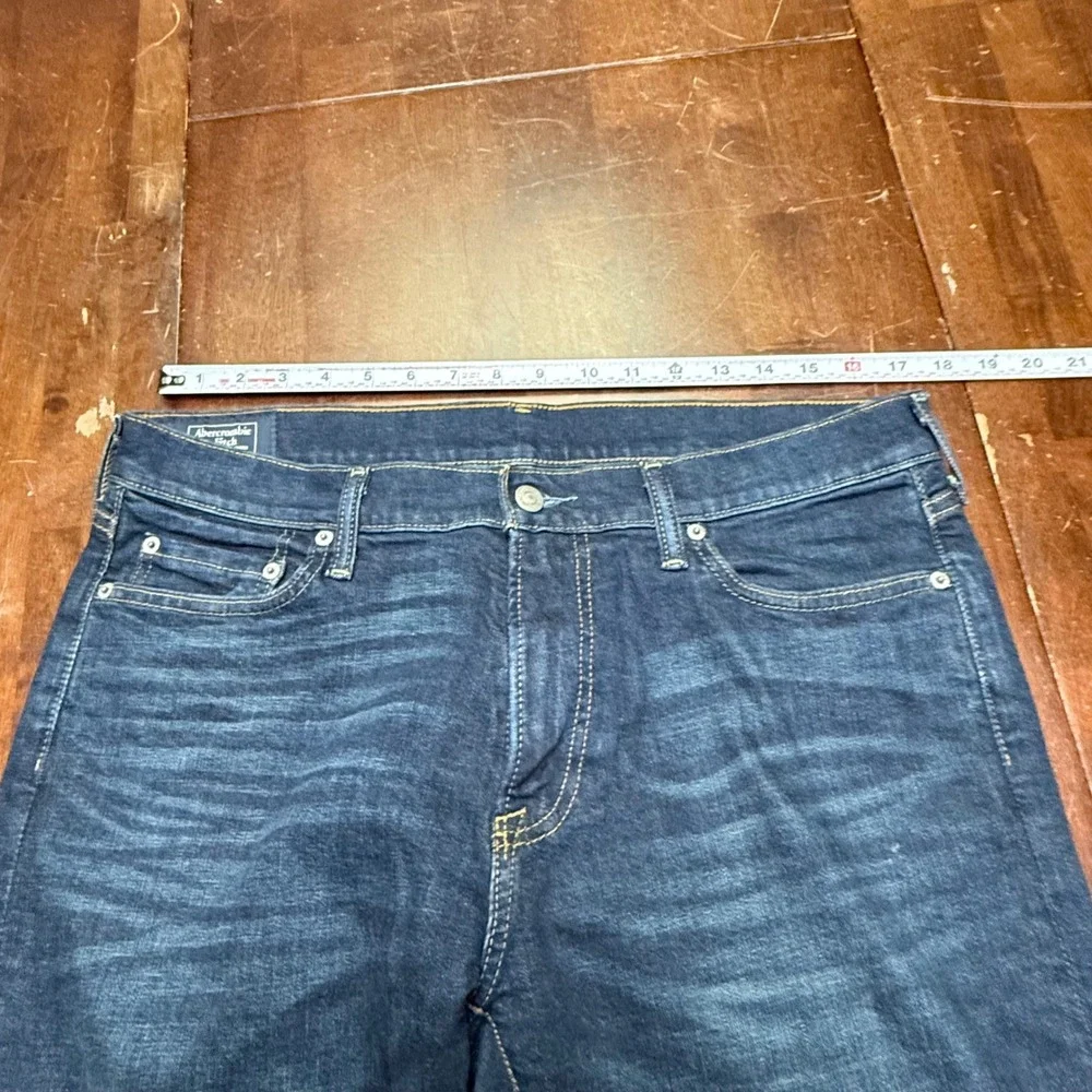Abercrombie & Fitch Kilby Boot Jeans Mens 34x32 Rich Dark Wash Stretch Denim
